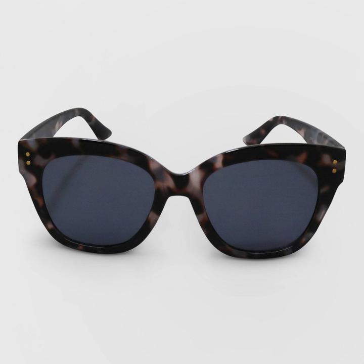 Women's Animal Print Cateye Plastic Sunglasses - A New Day Gray, Women's,
