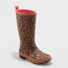 Girls' Alina Leopard Pattern Rain Boots - Cat & Jack Brown