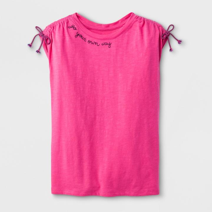 Girls' Tie Shoulder Tank Top - Cat & Jack Pink