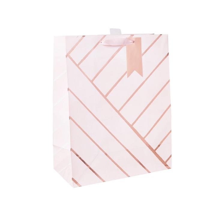 Spritz Large Foil Splattered Cub Bag With Tag Rose Gold -
