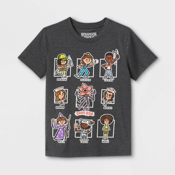 Boys' Stranger Things Short Sleeve Graphic T-shirt - Gray