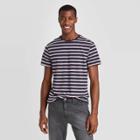 Men's Multi Striped Athletic Fit Short Sleeve Novelty Crew Neck T-shirt - Goodfellow & Co Ink Blue S,