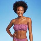 Juniors' Ruffle Edge Bandeau Bikini Top - Xhilaration Dusty Purple D/dd Cup