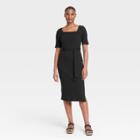 Women's Short Sleeve A-line Dress - Who What Wear Black