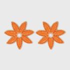 Sugarfix By Baublebar Beaded Flower Drop Earrings - Orange
