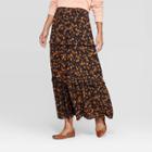 Women's Floral Print Tiered Ruffle Maxi Skirt - Universal Thread Xs,
