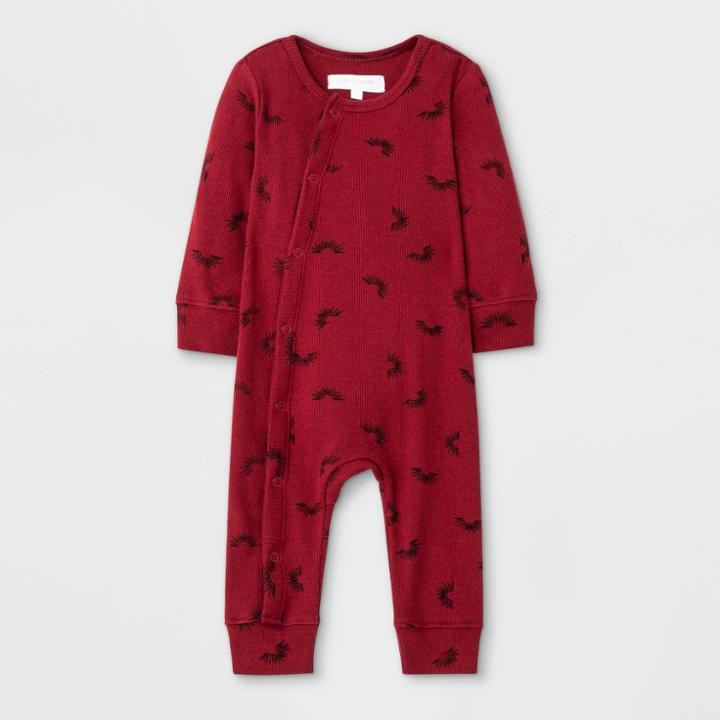 Grayson Mini Baby Sun Print Rib Romper - Red Newborn