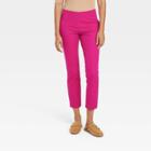 Women's High-rise Slim Fit Bi-stretch Ankle Pants - A New Day Pink