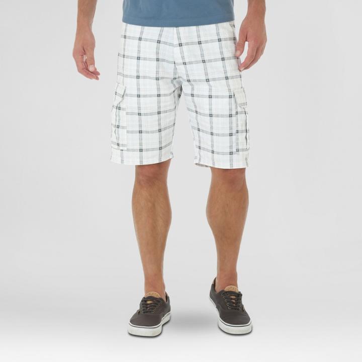 Wrangler Men's Twill Cargo Shorts 10 - White Plaid 42, Men's,