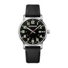 Men's Wenger Avenue - Swiss Made - Black Dial Silicone Strap Watch - Black