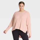 Women's Plus Size Long Sleeve Ribbed Tunic - All In Motion Blush Peach
