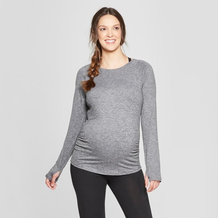 Maternity Long Sleeve Soft T-shirt - C9 Champion Black Heather