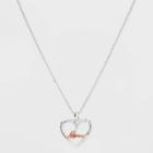 No Brand Silver Plated Cubic Zirconia 'mom' Open Heart Pendant Necklace