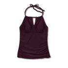 Women's Post Mastectomy High Neck Tankini Top - Kona Sol Atlantic Burgundy