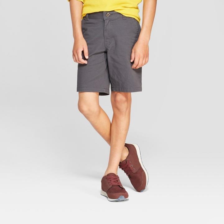 Boys' Stretch Chino Shorts - Cat & Jack Charcoal (grey)