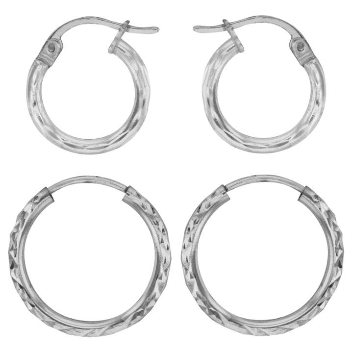 Distributed By Target Hoop Earrings Sterling Hoops Set