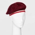 Women's Knit Beret - A New Day Burgundy One Size, Women's, Red