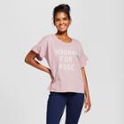 Women's Hooray For Rose Short Sleeve Ruffle Graphic T-shirt - Grayson Threads Gray