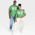 No Brand Black History Month Adult Plus Size Short Sleeve 'be' T-shirt - Green