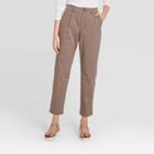 Women's High-rise Straight Leg Cropped Pants - A New Day Brown