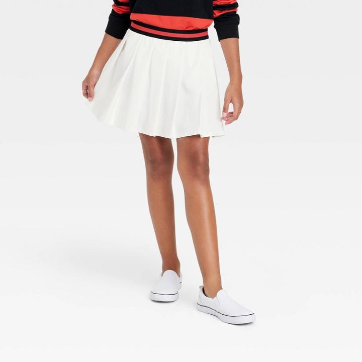 Kids' Tennis Skirt - Art Class White