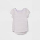 Toddler Girls' Striped Short Sleeve T-shirt - Cat & Jack Purple