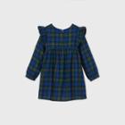 Toddler Girls' Plaid With Shine Long Sleeve Dress - Cat & Jack Blue