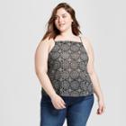 Women's Plus Size Button Front Strappy Dress - Universal Thread Black