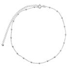 Target Women's Diamond Cut Beaded Choker Necklace With 4 Extender In Sterling Silver - Gray