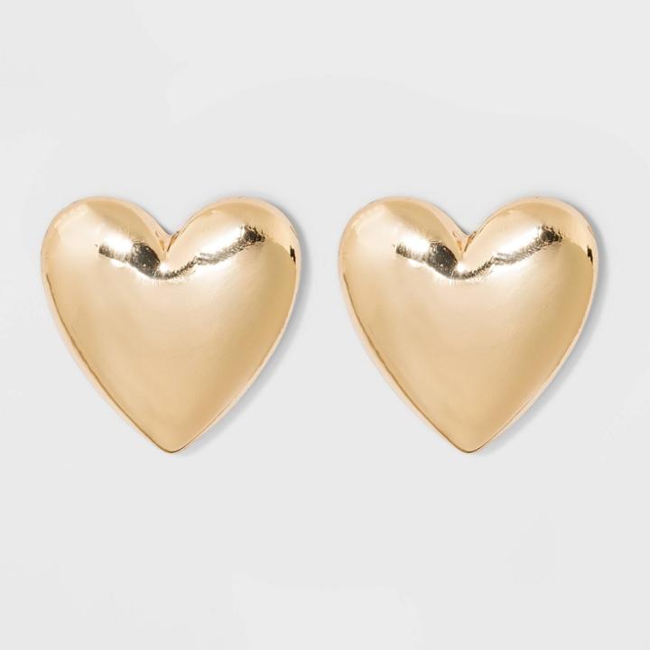 Target Sugarfix By Baublebar Gilded Heart Stud Earrings - Gold, Women's