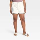 Women's Plus Size High-rise Vintage Midi Jean Shorts - Universal Thread White