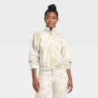Women's Henley Neck Fleece Sweatshirt - Universal Thread Off-white