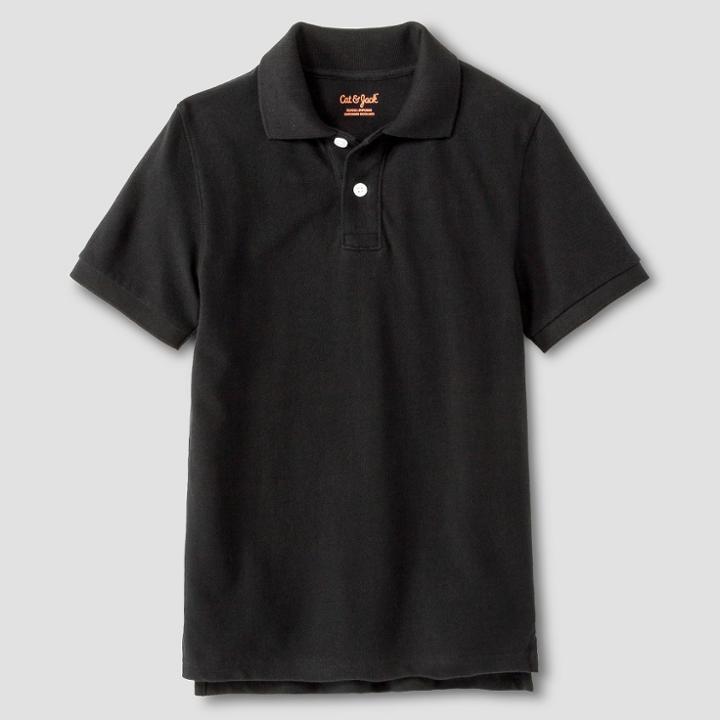 Boys' Pique Uniform Polo Shirt - Cat & Jack Black