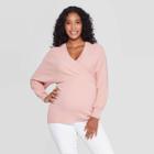 Maternity Long Sleeve Wrap Pullover - Isabel Maternity By Ingrid & Isabel Pink S, Women's,