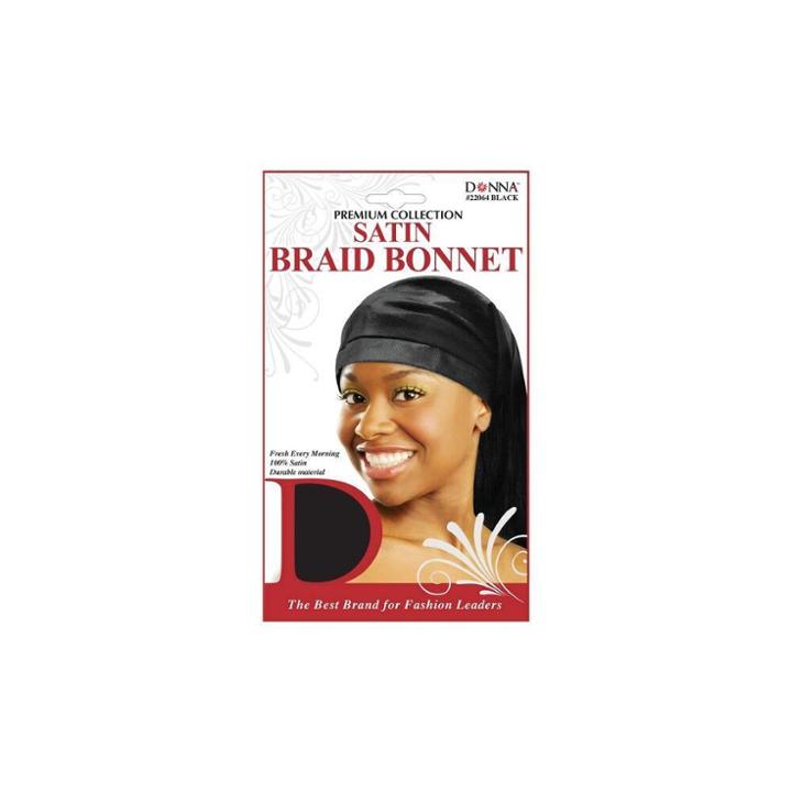 Donna Satin Braid Bonnet, Girl's, Black
