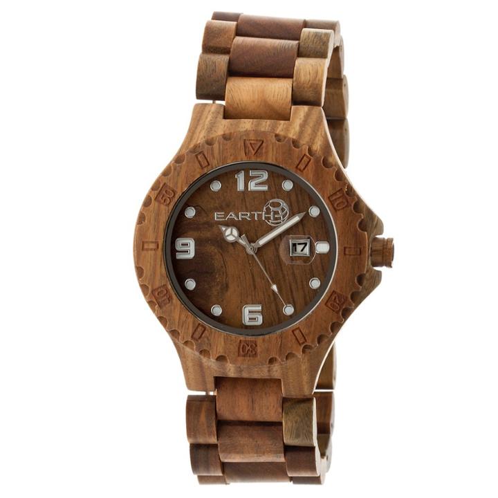 Earth Wood Goods Earth Men's Wristwatch Olive Tree, Green