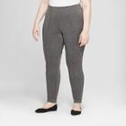 Women's Plus Size Comfort Waistband Pull-on Ponte Pants - Ava & Viv Heather Gray X