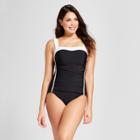 Women's One Piece Swimsuits - Aqua Green Black/white