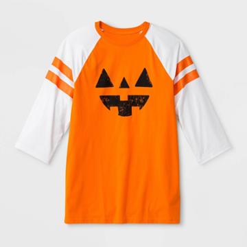 Shinsung Tongsang Men's Pumpkin Raglan Sleeve Graphic T-shirt - Orange
