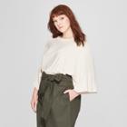 Women's Plus Size 3/4 Dolman Sleeve Boat Neck Pullover Sweater - Prologue Cream (ivory) X