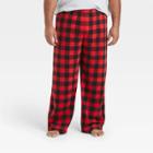 Men's Big & Tall Plaid Holiday Matching Family Fleece Pajama Pants - Wondershop Red