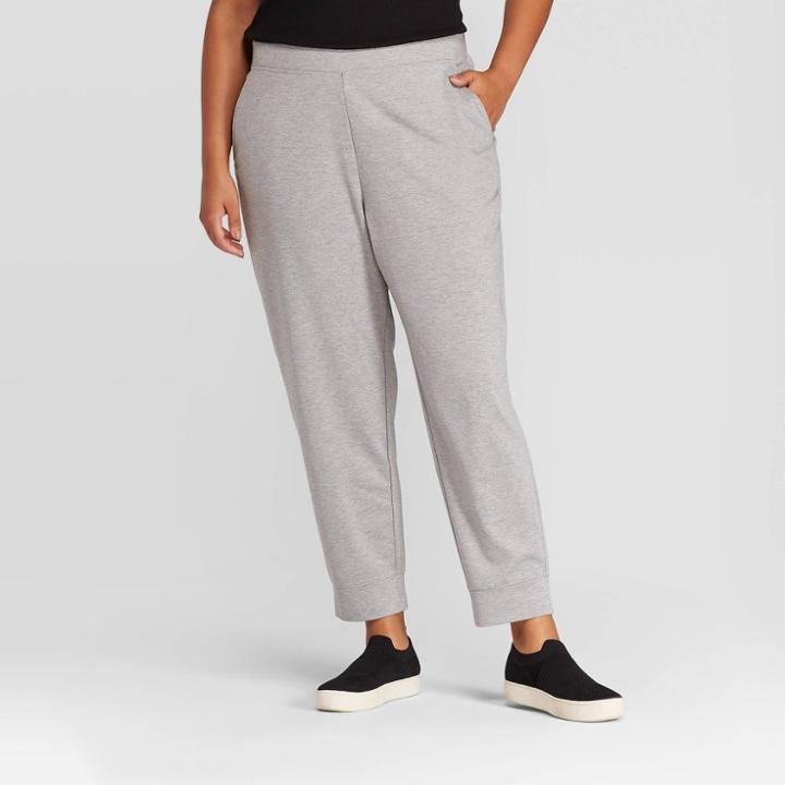 Women's Plus Size Mid-rise Full Length Jogger Pants - Prologue Heather Gray