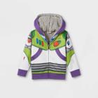 Toddler Boys' Toy Story Buzz Lightyear Sherpa Lined Zip-up Sweatshirt - Green