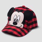 Toddler Boys' Mickey Mouse & Friends Mickey Mouse Plaid Baseball Hat - Black
