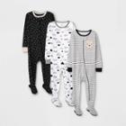 Baby 3pk Tight Fit Sleep N' Play - Cloud Island Black/white