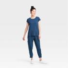 Women's Cap Sleeve Perforated T-shirt - All In Motion Navy Xs, Women's, Blue