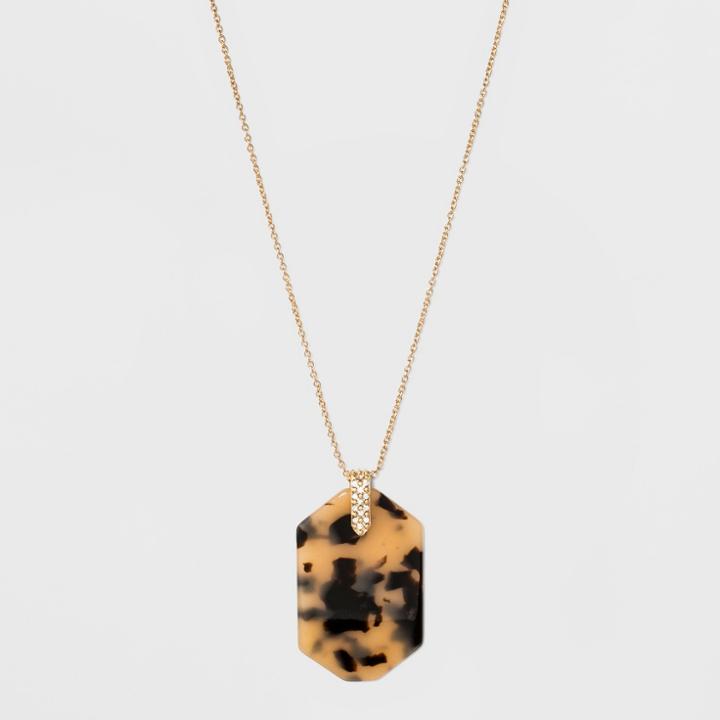 Sugarfix By Baublebar Graphic Resin Pendant Necklace - Tortoise, Girl's