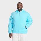 Men's Big Cotton Fleece Hooded Sweatshirt - All In Motion Aqua Blue
