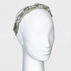 Solid Hammered Satin With 5 Knot Front Headband - A New Day Green