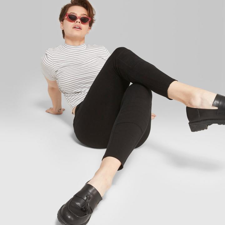 Women's High-rise Moto Leggings - Wild Fable Black
